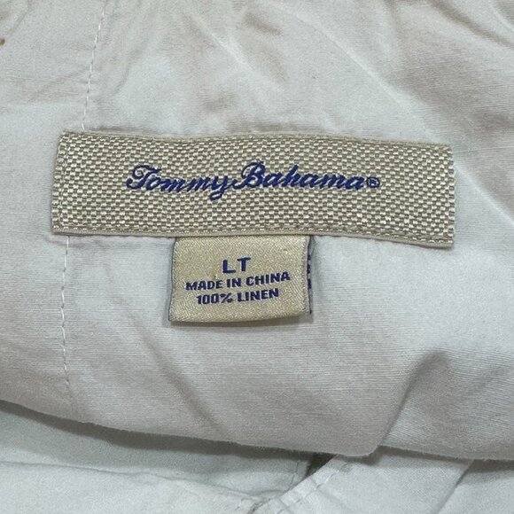 Tommy Bahama Linen Bermuda Shorts‎ Beige Summer Outdoor Preppy Golf Large Tall - Picture 6 of 8